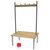 Classic duo changing room bench with red frame, 1500mm wide
