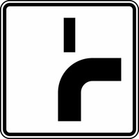 Verkehrszeichen VZ 1002-22 Verlauf der Vorfahrtstraße, 600 x 600, 2mm flach, RA 2