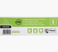Thermal Credit Card Roll Phenol Free 1 Ply 55gsm 57x40x12mm 18m White (Pack 10)
