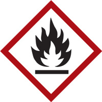 Gefahrstoffetikette "Flamme" [GHS 02], Folie, 74 x 74 mm, GHS, selbstklebend, 500 Stück je Rolle