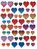 Glossy Sticker, 3D Kunstharz, Herzen, bunt, 48 Aufkleber