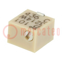 Potentiometer: mounting; vertical,multiturn; 100Ω; 250mW; SMD
