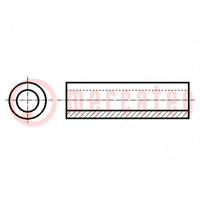 Spacer sleeve; cylindrical; polyamide; L: 22.2mm; Øout: 6.4mm