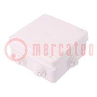 Enclosure: junction box; X: 133mm; Y: 133mm; Z: 64mm; wall mount