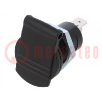 Car lighter socket; car lighter mini socket x1; 16A; black