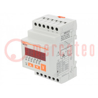 Voltmeter; digitaal,montage; 15÷660V; op DIN-rail; True RMS; LED