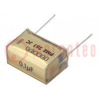 Capacitor: paper; 100nF; 500VAC; Pitch: 20.3mm; ±10%; THT; PME261