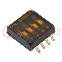 Switch: DIP-SWITCH; Poles number: 4; OFF-ON; 0.1A/50VDC; Pos: 2