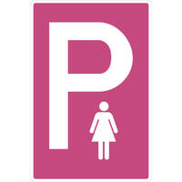 SafetyMarking Parkplatzschild Symbol: P, Symbol: Frauen, 40 x 60 cm Alu geprägt