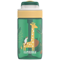 KAMBUKKA BOTELLA DE AGUA INFANTIL LAGOON, 400 ML, ANTIDERRAME Y SIN BPA, SAFARI 3.0