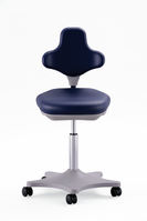 Labster mit Rollen, Kunstleder blau, Sitzhöhe 400-510 mm