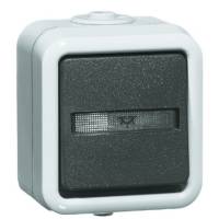 Wipptaster-Modul gr 1S AP m.Bel IP54 glz