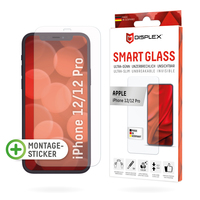 Displex Smart Glass (9H) für Apple iPhone 12/12 Pro, Montagesticker, unzerbrechlich, ultra-dünn, unsichtbar