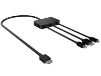 DLH DY-TU4885B câble vidéo et adaptateur 1,8 m HDMI Type A (Standard) HDMI + Mini DisplayPort + USB Type-C Noir