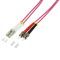 LogiLink FP4LT10 kabel optyczny 10 m LC ST OM4 Fioletowy