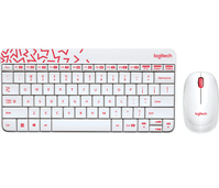 Logitech MK240 NANO keyboard Mouse included RF Wireless Turkish Pink, White