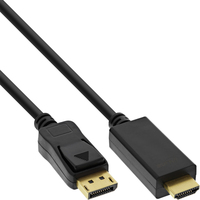 InLine 17185I video kabel adapter 5 m DisplayPort HDMI Type A (Standaard) Zwart