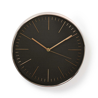 Nedis CLWA013PC30BK reloj de mesa o pared Alrededor Negro, Oro rosa