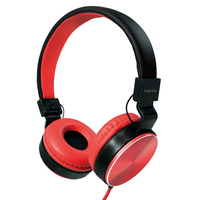 LogiLink HS0049RD fejhallgató és headset Fejpánt 3,5 mm-es csatlakozó Fekete, Vörös