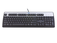 HP 701429-051 keyboard USB AZERTY French Black, Silver