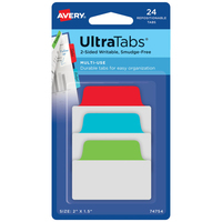 Avery Ultra Tabs Blanco tabbladindex Blauw, Groen, Rood
