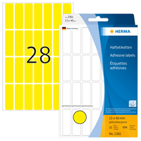 HERMA Multi-purpose labels, 13 x 40 mm, yellow, permanent adhesion etiqueta autoadhesiva Rectángulo redondeado Amarillo 896 pieza(s)
