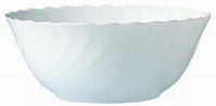 Salatschale Ø: 24 cm aus Hartglas - Form Trianon uni weiß - ARCOPAL Inhalt: 2,5