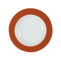 Teller tief 22 cm - Form: Table Selection - Dekor, 66276 orange-braun - aus