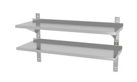Verstellbares Doppel-Wandregal von Hendi mit zwei Stahlschienen 1400x300x600 mm