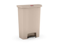 Abfalleimer Slim Jim® Step-On-Tretabfallbehälter, 90 l, Kunststoff, Pedal vorne, beige