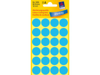 etiket Zweckform 18mm rond 4 vel a 24 etiketjes blauw