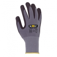 teXXor® Nylon-Strickhandschuhe black touch® grau/schwarz 2450_6 Gr.6