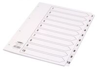 Concord Classic Index 1-10 A4 180gsm Board White with Clear Mylar Tabs CS9
