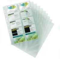 Durable Visifix Polypropylene Pocket Refill for A4 Business Card Album (Pack 10)