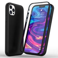NALIA 360° Cover compatible with iPhone 12 Pro Max Case, Protective Full Body Mobile Phone Bumper Silicone Back & Screen Protector Front, Slim Complete Coverage with Display Pro...