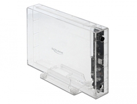 Externes Gehäuse für 3.5" SATA HDD mit USB Type-C™ Buchse transparent - werkzeugfrei , Delock® [4262