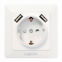 Unterputz-Steckdose mit 2x USB-Port, LogiLink® [PA0162]