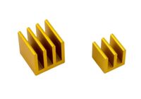 Heatsink, 25øC/W, 10 x 10 x 10 (Medium Ethernet Controller) mm, 14 x 14 x 14 (Large Broadcom CPU) mm, Thermal Adhesive - gold Development Board Accessories