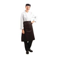 Whites Chefs Clothing Unisex Bistro Apron in Black Polycotton with Pocket