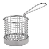 Presentation Basket Serving Dish with Handle - Stainless Steel 80(H)x80mm