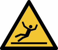Sicherheitskennzeichnung - Warnung vor Rutschgefahr, Gelb/Schwarz, 10 cm, Folie