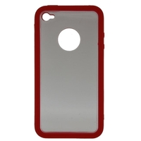 Xccess Transparent Rubber Case Apple iPhone 4 Red