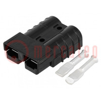 Plug; wire-wire; hermaphrodite; PIN: 2; for cable; crimped; black