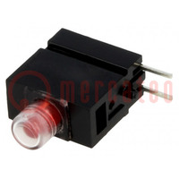 LED; in housing; 3mm; No.of diodes: 1; red; 20mA; Lens: red,diffused