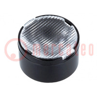 LED lens; round; plexiglass PMMA; transparent; 32÷41°; H: 9.7mm