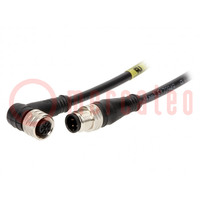 Kabel: für Sensoren/Automaten; PIN: 4; M12-M12; 2m; Stecker; 250V
