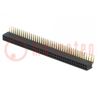 Socket; pin strips; female; PIN: 80; angled 90°; 1.27mm; THT; 2x40
