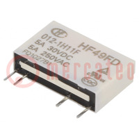 Relay: electromagnetic; SPST-NO; Ucoil: 12VDC; 5A; 5A/250VAC; PCB