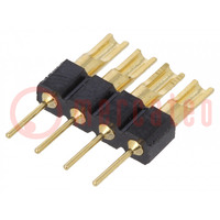 Adapter; pin strips; PIN: 4; straight; 2.54mm; soldering,THT; 1x4