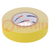 Tape: textile; W: 19mm; L: 10m; Thk: 0.31mm; yellow; 64N/cm; 10%